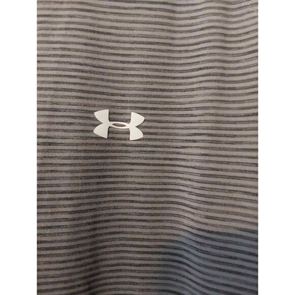Men's Under Armour 1/4 Zip  Pullover, Gray & Black Stripe Size 2XL - Picture 6 of 6